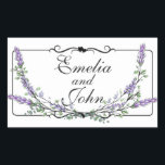 Lavender och Eucalyptus Rektangulärt Klistermärke<br><div class="desc">En elegant- och vintage som innehåller eukalyptus och lavender som är målade i romantiska vattenfärger.</div>