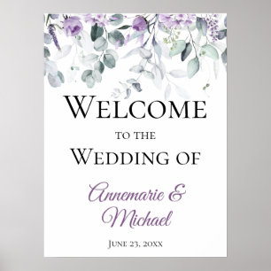 Lavender och Eucalyptus Välkommen till Bröllop Poster