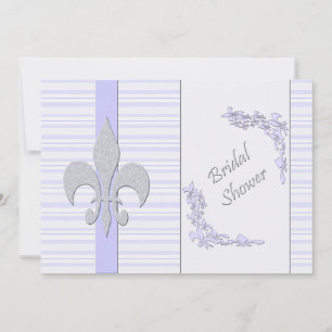 Lavender och Grått Fleur de Lis Möhippa Inbjudningar
