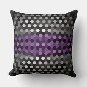 Lavender och Grått Hexagons Mönster Kudde