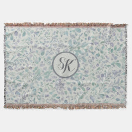 Lavender och Grönt Löv Mongram Filt