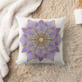 Lavender och Guld Elegant Flower Kudde