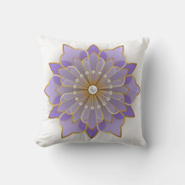 Lavender och Guld Elegant Flower Kudde