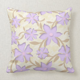 Lavender och Guld Flower Mönster Kudde