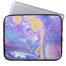 Lavender och Guld Fluid Abstrakt Laptop Fodral