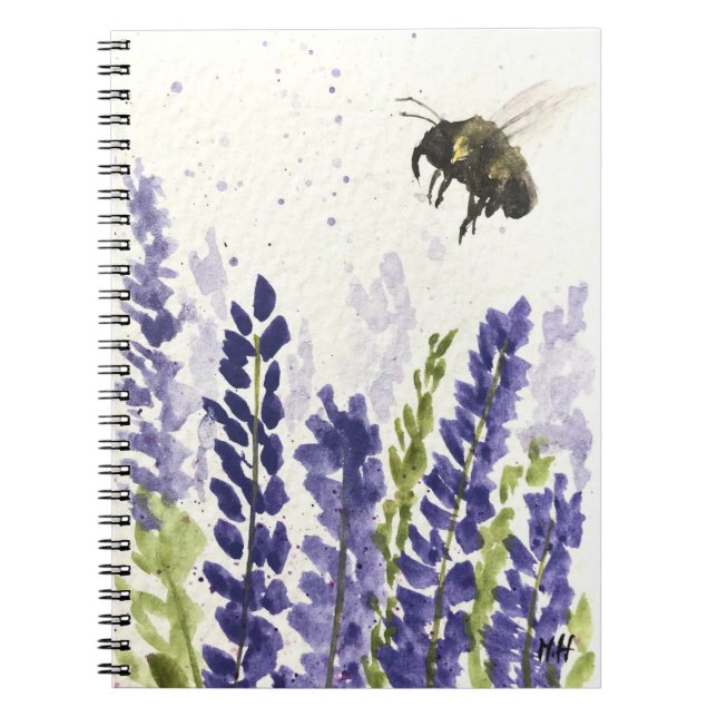 Lavender och humlor anteckningsbok (Framsidan)