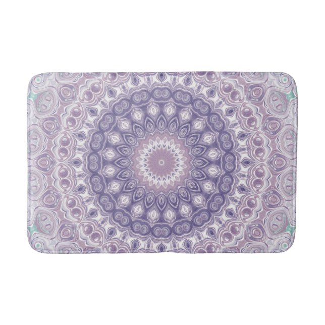 Lavender och Lilac Mandala Mönster Badrumsmatta (Framsidan)