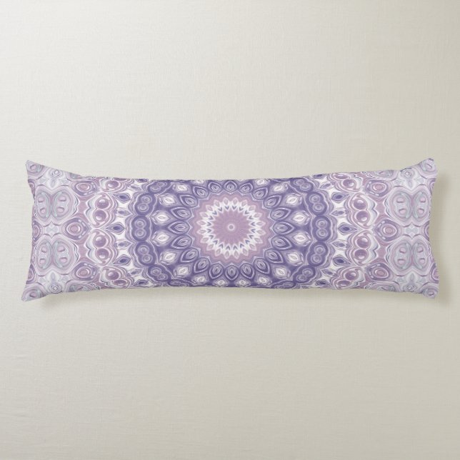 Lavender och Lilac Mandala Mönster Kroppskudde (Framsidan)