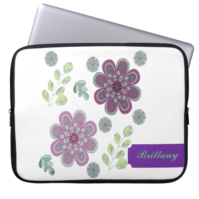 Lavender och Mint Abstrakt Laptop sleeve (Framsidan)