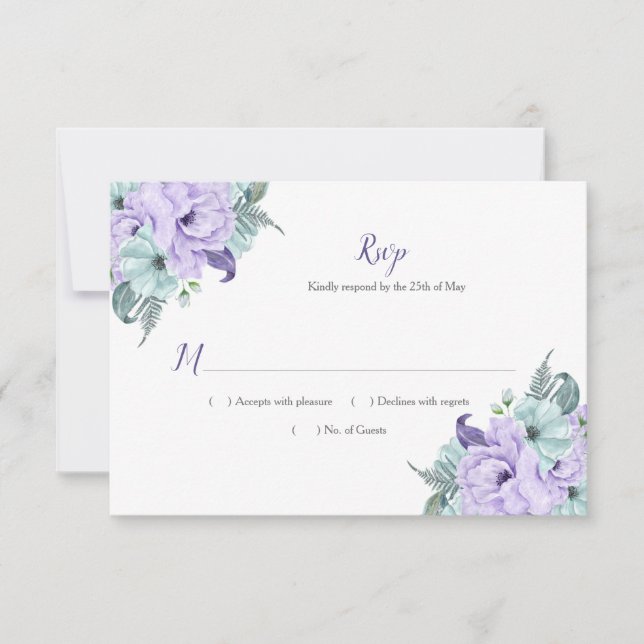 Lavender och Mint Watercolor Peonies Lattice OSA (Framsida)