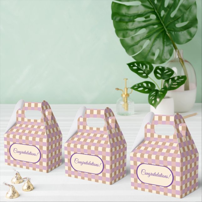 Lavender och Peach Gingham Play Presentaskar (Multipel)