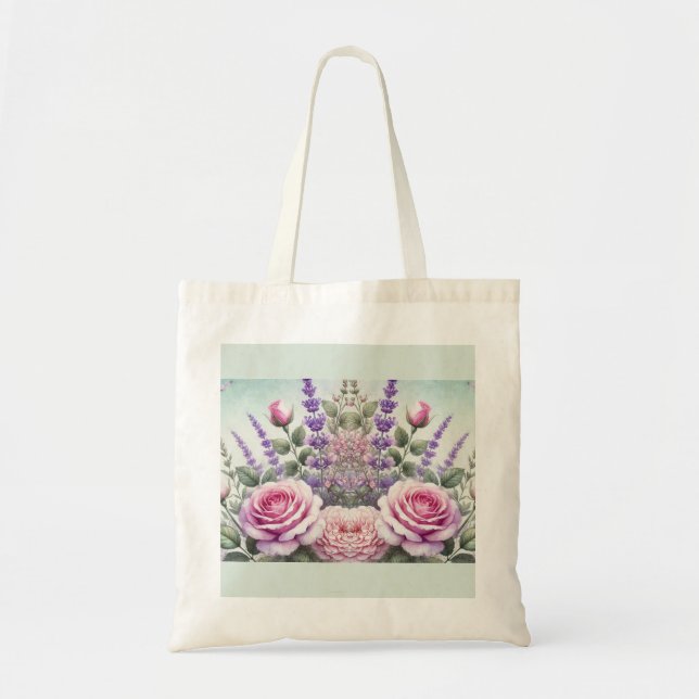 Lavender och Ro Garden Gift Bag Tygkasse (Framsidan)