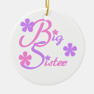 Lavender och Rosa Big Sister-presenter Julgransprydnad Keramik