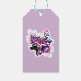 Lavender och Rosa Poinsettia Presentetikett