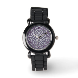 Lavender och Silver Glitter Celtic Knot Watch Armbandsur