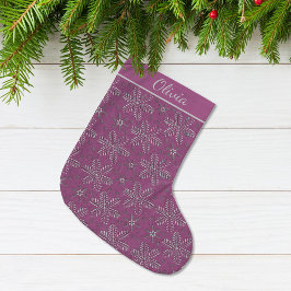 Lavender och Silver Personlig Stor Julstrumpa