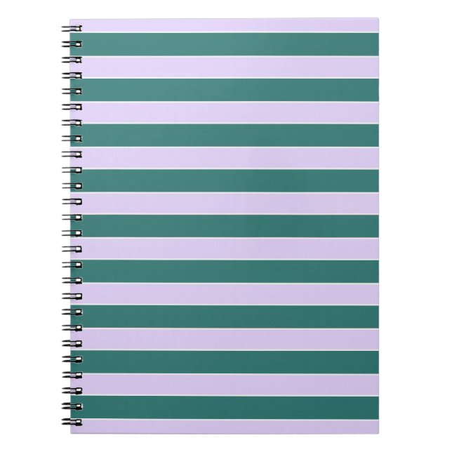 Lavender och Teal Vågrät Rand Anteckningsbok (Framsidan)
