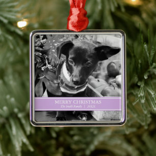 Lavender och White Anpassningsbar Photo jul Julgransprydnad Metall