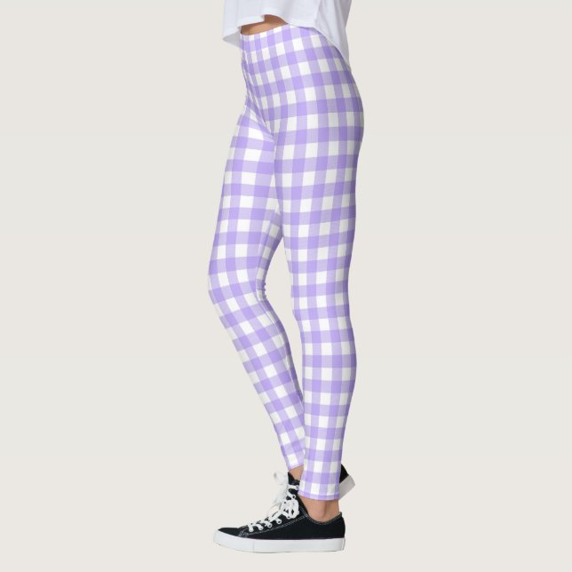 Lavender och White Checkerboard Leggings (Vänster)