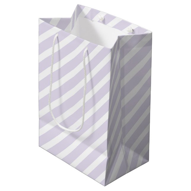 Lavender och White Diagonal Stripe Mönster (Framsidan Vinklad)