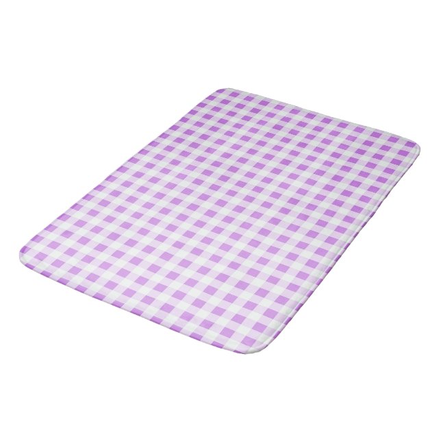 Lavender och White Gingham Badrumsmatta (Vinklad)