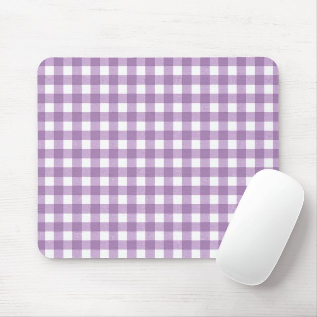 Lavender och White Gingham Musmatta (Med mus)