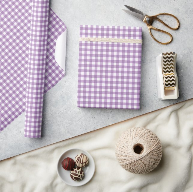 Lavender och White Gingham Presentpapper (Hantverk)