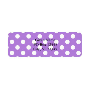 Lavender och White Polka dots Returadress Etikett