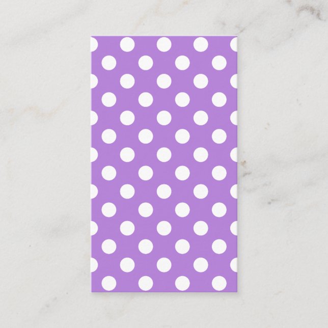 Lavender och White Polka dots Visitkort (Framsida)