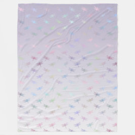 Lavender Ombre Rainbow Dragonflies Fleecefilt