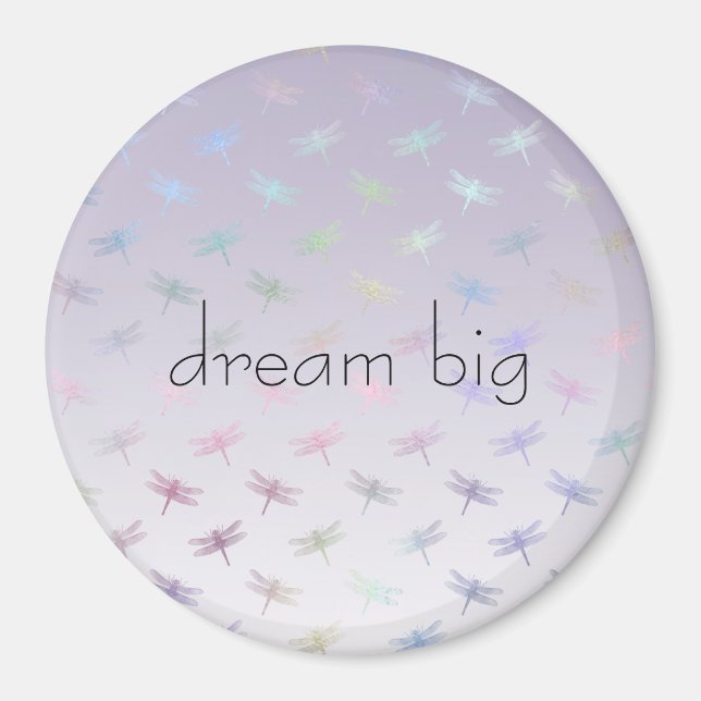 Lavender Ombre Rainbow Dragonflies Magnet (Framsidan)