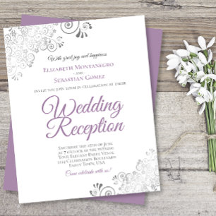 Lavender on White Wedement BUDGET Inbjudan