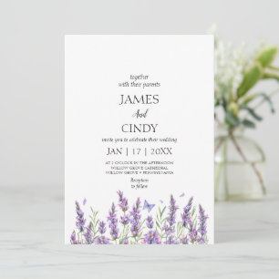 Lavender Önskemål Bröllop Inbjudningar