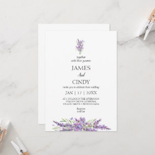 Lavender Önskemål Bröllop Inbjudningar