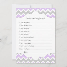 Lavender Önskemål för Baby/underbar babyduschidé Rådkort