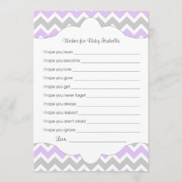 Lavender Önskemål för Baby/underbar babyduschidé Rådkort
