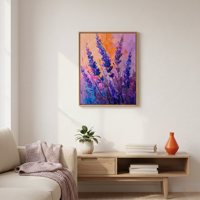 Lavender Orange Sunset Painting Wall Art Poster (Skapare uppladdad)