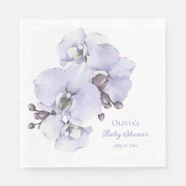 Lavender Orchid Baby Shower Napkins - Floral Baby  Pappersservett