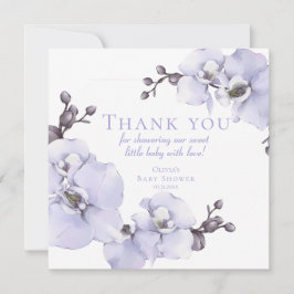 Lavender Orchid Baby Shower Thank You Card  Tack Kort