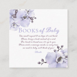 Lavender Orchid Books for Baby Request Card Tilläggskort