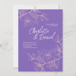 Lavender Orchid Moments | Bröllopsinbjudan Inbjudningar