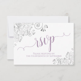 Lavender på White Elegant Calligraphy Bröllop OSA Kort