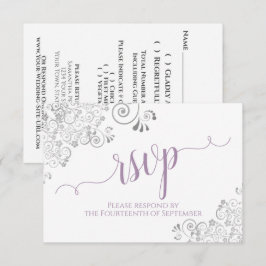 Lavender på White Elegant Calligraphy Bröllop OSA Kort