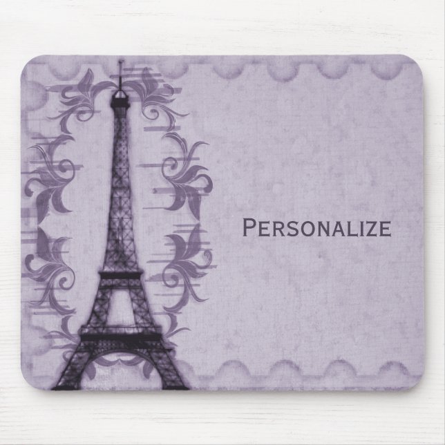 Lavender Paris Grunge Mousepad Musmatta (Framsidan)