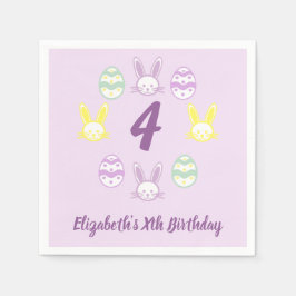 Lavender Påsk 4e födelsedagen Pappersservett