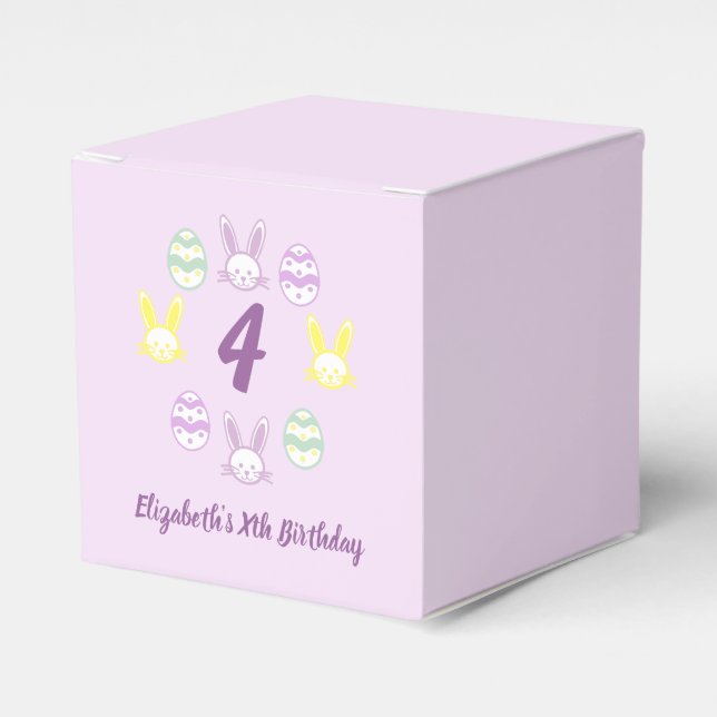 Lavender Påsk 4e födelsedagen Presentaskar (Framsidan Sidan)