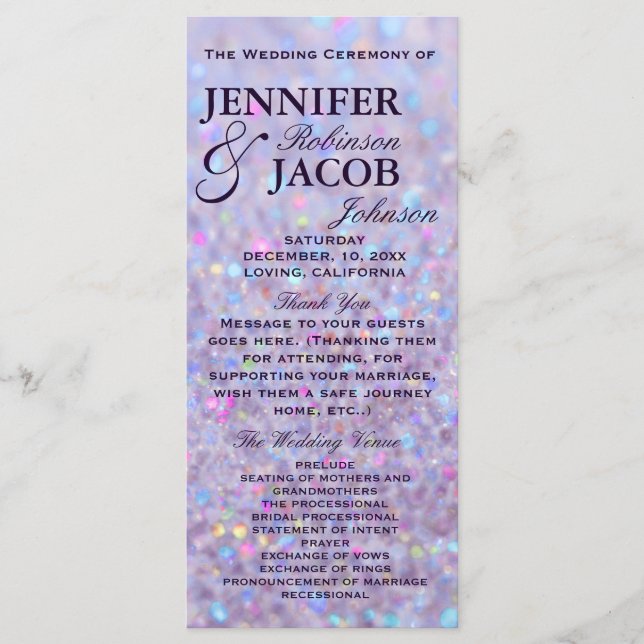 Lavender Pastel Bokeh Ljus Program (Framsida)