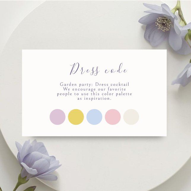 Lavender Pastel Floral Script Wedding Attire Tilläggskort (Skapare uppladdad)