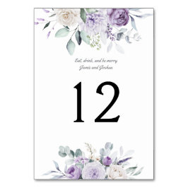 Lavender Peonies och Ro Bröllop Bordsnummer