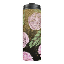 *~*  Lavender PEONY Guld Glitter Blommigt